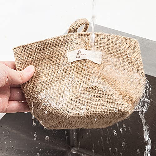 Hanging Basket, 6 Pack Wall Baskets, Wall Hanging Storage Bag Linen Small Hanging Storage Baskets for Organizing for Toy Makeup Kit Small Stuff, Flower Plant Wall Basket Decor - style: Style 2