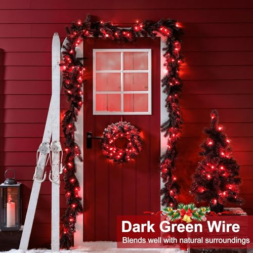 Red Christmas Lights Outdoor, 66FT 200 LED Christmas Tree Lights Waterproof, 8 Modes Connectable String Lights for Outside for Indoor Bedroom Patio Garden Party Holiday Decorations - color: Red, size: 66FT 200 LED
