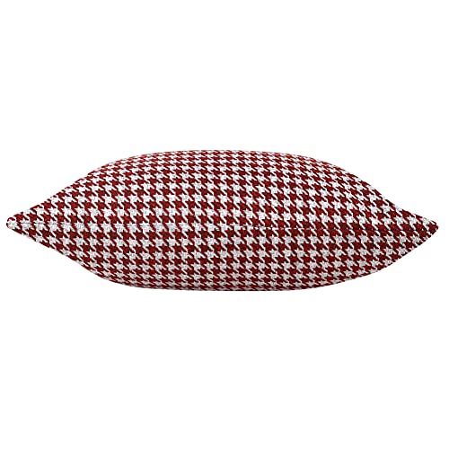 Yeiotsy 2pcs Houndstooth Throw Pillow Covers Geometric Cushion Case for Couch Sofa Bed and Chair Made of Cotton and Linen (18 X 18 Inches, Red) - color: Red