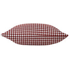 Yeiotsy 2pcs Houndstooth Throw Pillow Covers Geometric Cushion Case for Couch Sofa Bed and Chair Made of Cotton and Linen (18 X 18 Inches, Red) - color: Red