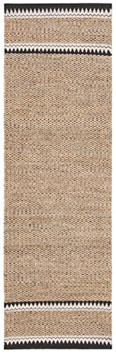 SAFAVIEH Natural Fiber Collection Runner Rug - 2'6" x 8', Natural & Black, Handmade Farmhouse Boho Coastal Rustic Jute, Ideal for High Traffic Areas in Living Room, Bedroom (NF874B) - color: Natural/Black, size: 2'6" x 8' (Runner)