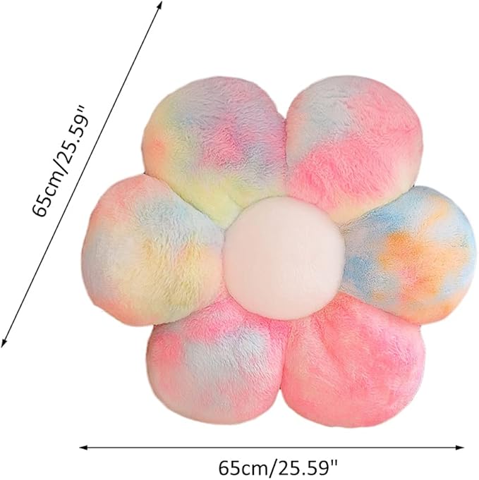 lannery Flower Plush Throw Pillows, Flower Floor Pillow Seating Cushion Toy for Reading, Room, Watching TV (25.6", Color)