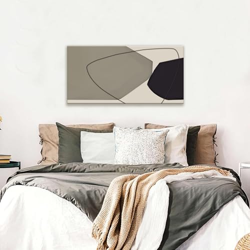 Abstract Wall Art Decor Canvas Art Wall Decor Minimalist Wall Art Geometric Color Block Canvas Artwork Paintings Black And Grey White Wall Art Modern Bedroom Art Office Home Decor Wall 20"X 40" - color: Grey Black, size: 40"L x 20"W