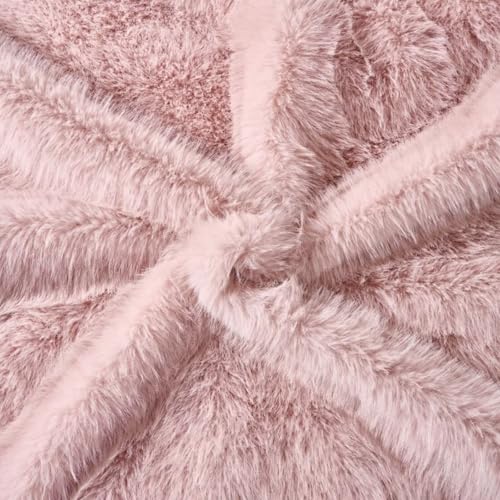 Luxury Fluffy Faux Fur Throw Blanket,Thick Fluffy Silky Fuzzy Cozy Blanket,Plush Blankets for Couch, Sofa, Chair, Bed-Pink,50x60 Inches - color: Pink, size: Throw (50" x 60")