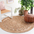 SAFAVIEH Natural Fiber Collection Area Rug - 6' Round, Natural, Farmhouse Jute Design, Ideal for High Traffic Areas in Living Room, Bedroom (NF174A) - color: Natural, size: 6' (Round)