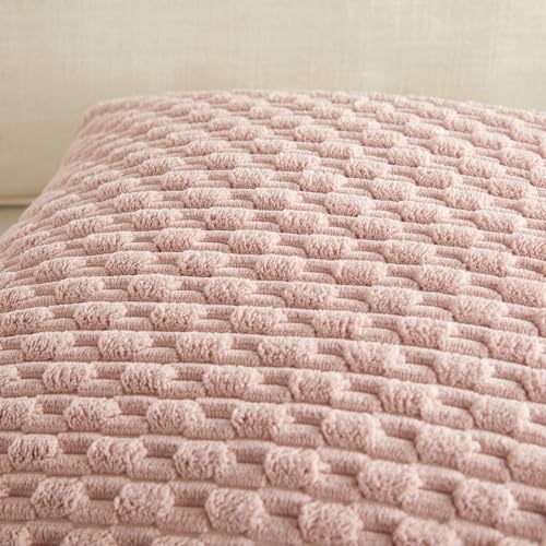 Fancy Homi 2 Packs Blush Pink Decorative Throw Pillow Covers 18x18 Inch for Couch Bed Sofa, Modern Farmhouse Boho Home Decor, Soft Cute Plush Corduroy Cushion Case 45x45 cm - color: Dusty Pink, size: 18" x 18" (Pack of 2)