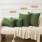 MIULEE Pack of 2 Couch Throw Pillow Covers 16x16Inch Soft Moss Green Spring Chenille Pillow Covers for Sofa Living Room Solid Dyed Pillow Cases - color: Moss Green, size: 16" x 16" (Pack of 2)