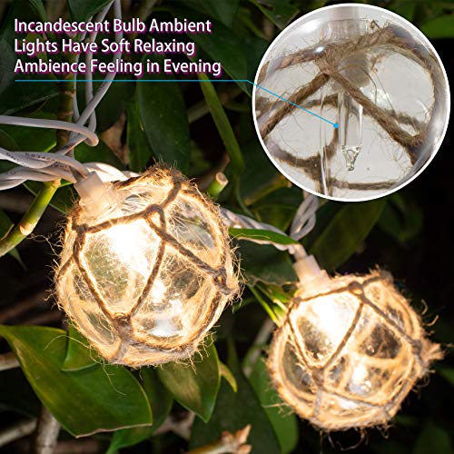 Nautical Fish Float String Lights Outdoor, Beach String Lights Set of 10 Clear G50 Ball Nautical Float Lights String for Room Wall Decor Outdoor Patio Decorations - color: Clear