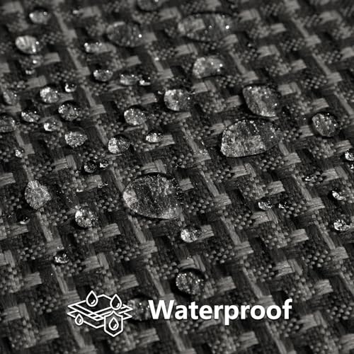 Kevin Textile Outdoor Waterproof Throw Pillow Covers Pack of 2 Farmhouse Decorative Cushion Covers for Garden Patio Tent Balcony Bench Couch Sofa 16x16 Inch, Black - color: Black, size: 16" x 16" (Pack of 2)