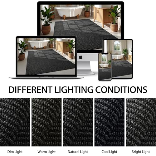 Softlife Hallway Runner Rug 2x6 ft Faux Jute Rugs Washable Entryway Rug Hall Carpet Runner Modern Farmhouse Laundry Kitchen Room Mat Long Carpet for Bathroom, Black - color: Black, size: 2' x 6' (24"x72")