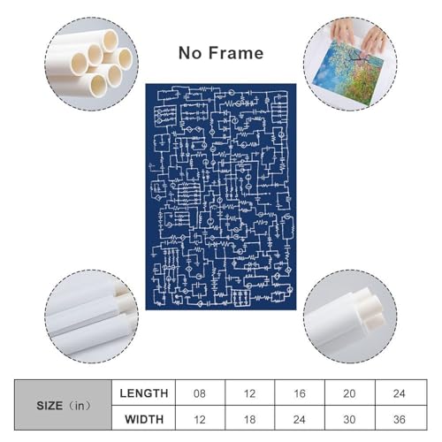 Vintage Industrial Electrical Poster Educational Canvas Wall Art Aesthetic Decorative Painting Living Room And Classroomstyle 12x18inch(30x45cm) - size: 18"L x 12"W
