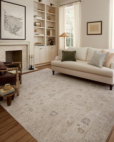 Loloi Chris Loves Julia Louisa Collection LOI-01 Oatmeal/Stone 11'-6" x 15'-7", .38" Pile Height, Area Rug - color: Oatmeal / Stone, size: 11'6" x 15'7" (Rectangular)