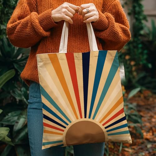 Boho Style Canvas Bag for Women Boho Fashion Tote Bag for Bohemian Lover - color: Sunburst Bag