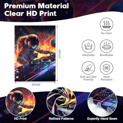 NYZE Astronaut Space Tapestry for Bedroom, Glow in the Dark Room Decor Wall Tapestries, Cool Galaxy Planet Wall Hanging, Wall Hanging for Men Guys Gamer Room Dorm Living Room 44in×60in - color: Astronaut G, size: 44"L x 60"W