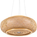 Bamboo Pendant Light 3 Light Handmade Woven Hanging Ceiling Light Wicker Rattan Hanging Lights Fixture for Bedroom, Kitchen Island