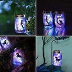 8 Pack Solar Outdoor Fairy Star Firefly Jar Lids Lights,Solar Fairy String Lids Lights（No Jars）,Waterproof Lantern Mason String Solar Lights with Hangers for Regular Mouth Jars - color: Multicolor