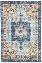 SAFAVIEH Saffron Collection Accent Rug - 3' x 5', Turquoise & Navy, Handmade Boho Chic Distressed Cotton, Ideal for High Traffic Areas in Entryway, Living Room, Bedroom (SFN540K) - size: 3' x 5' (Rectangular)