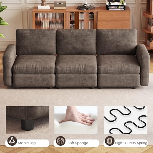 Guyii 2 Seater Loveseat Brown Modular Sectional Sofa Modern 2 Seats Couch Soft Cushion for Living Room Apartment Small Space Saving - color: Brown, size: 2 seater