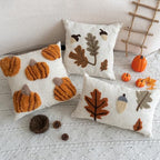 Fall Tufted Pumpkin Pillow Cover, Fluffy Autumn Harvest Throw Pillow Sham, Orange Burlap Decorative Pillowcase for Farmhouse Halloween Thanksgiving Home Decor, Square 18 inches, 1PCS