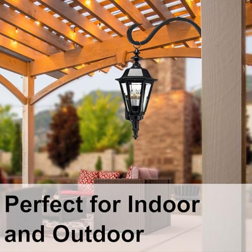 12 Inch Heavy Duty Plant Hanger Wall Hook 6 Pack - Black Iron Hanging Plant Bracket Holds 44 lbs - Rust Resistant Indoor Outdoor Hooks for Bird Feeders Lanterns Wind Chimes Hanging Baskets with Screws - size: 6 Pieces