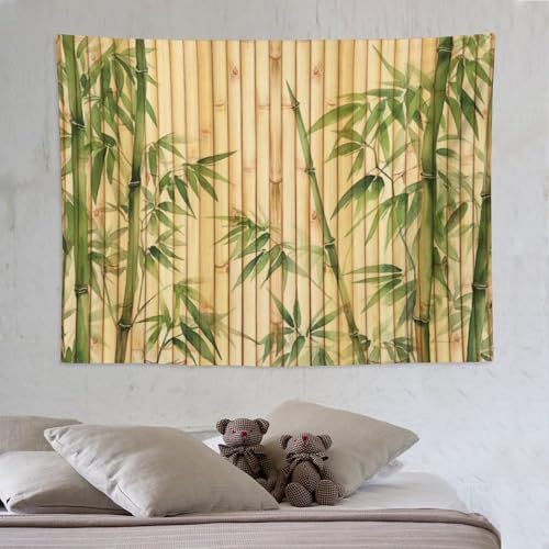 HZOHNAGO Bamboo Tapestry Chinese Style Green Leaves Printed Wall Tapestry Painting Wall Hanging for Bedroom Living Room Dorm 80" W x 60" H - color: Bamboo-6, size: 80"L x 60"W