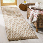 SAFAVIEH Natural Fiber Collection Runner Rug - 2'3" x 6', Natural & Ivory, Handmade Boho Farmhouse Fringe Jute, Ideal for High Traffic Areas in Living Room, Bedroom (NF184A) - size: 2'3" x 6' (Runner)