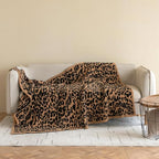 MH MYLUNE HOME Micro Plush Microfiber Polyester Blanket (71x78 inch, Brown) Ultra Soft & Warm Reversible Leopard Pattern Blanket for Sofa Couch Bed, Extra Large - color: Leopard Brown, size: 71"x78" - 550 GSM