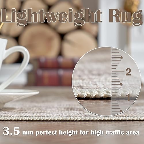 jinchan Area Rug 6x9 Washable Living Room Rug Indoor Large Vintage Floor Cover Distressed Taupe Multi Lightweight Non Slip Thin Carpet for Kitchen Bedroom Dining Room - color: Medallion Taupe Multi, size: 6' x 9' (Rectangular)