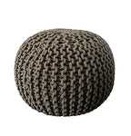 NOORI Rug Home - 100% Handmade & Handcrafted Premium Cotton Round Knitted Cable Style Pouf Foot Stool Ottoman Bean Bag Chair - Small Furniture - Sage, 17x17x14 (S119) - color: Sage