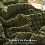PHF 100% Cotton Waffle Pillow Shams Standard Size, 2 Pack 20" x 26" Soft Skin-Friendly Pillowcases, No Filling, Aesthetic Woven and Breathable Waffle Weave Pillow Case Covers for Bed, Capulet Olive - color: Capulet Olive, size: 26" x 20" (Pack of 2)