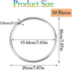 30Pcs Macrame Hoops Ring, BetterJonny 8 Inch Metal Craft Rings Hoops Silver Dream Catcher Rings Wreath Hoop Rings for Home Decorations DIY Crafts and Wall Hanging Crafts