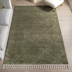 Nuloom Kerry Green, 6'7" x 9', Geometric, Soft and Cozy, High Traffic, Stain Resistant, Easy Clean, Durable Area Rug for Bedroom, Living Room, Dining Space, Den, Foyer, Entryway - color: Kerry Green, size: 6'7" x 9' (Rectangular)