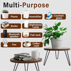 Plant Stand Indoor Outdoor, Wooden plant Stool, Mid Century Plant Stand for Indoor Plants, Wood Modern Plant Holder Rattan Flower, Low Short Boho Rustic Planter Stand Fit 5-15 Inch Pot (Walnut, M) - size: M