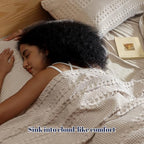 PHF 100% Cotton Waffle Pillow Shams Standard Size, 2 Pack 20" x 26" Soft Skin-Friendly Pillowcases, No Filling, Aesthetic Woven and Breathable Waffle Weave Pillow Case Covers for Bed, Oatmeal - color: Oatmeal, size: 26" x 20" (Pack of 2)