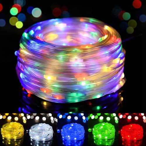 1Pack USB Plug in Christmas Fairy String Lights,16ft 50 LED Color Changing with APP Controlled & Remote Timer, Music Sync Waterproof RGB Twinkle Light Battery Powered for Bedroom Indoor Party Wedding