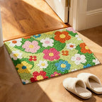 ORIGACH Grassland & Flowers Latch Hook Rug Kit for Adults Printed Rug Making Kit Handmade Carpet Tapestry Cover with Hook Latch and Preprinted Canvas, Home Arts Crafts Sofa Decor, 20.5x15inch - style: Grassland & Flowers