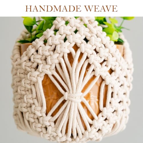 5.9 Inch Macrame Plant Hanger - Hanging Planter for Indoor Plants, Boho Decor Hanging Plant Holder with Tassels