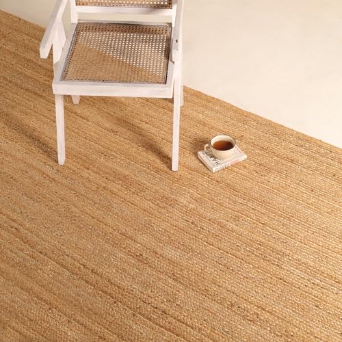 Hand Braided 8'x10' Jute Area Rug - Premium Eco Friendly Natural Fiber Farmhouse Style Rugs for Living Room, Bedroom, Dinning Room, Hallway, Office - size: 8' x 10' (Rectangular)