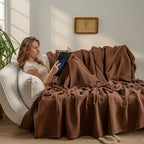 Muslin Blanket - Pure 100% Turkish Cotton Airy Soft Light Versatile Gauze Throw Blanket for Bed, Couch, Sofa (Dark Brown, Throw Size (50" x 66" inch)) - color: Dark Brown, size: Throw Size ( 50" x 66" inch )