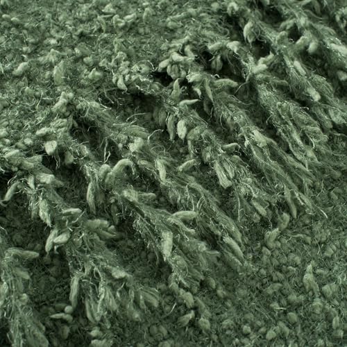 Winter Knit Throw Blanket Fluffy Fuzzy Soft Lightweight Cozy Farmhouse Tassels Chunky Knitted Throws for Couch Sofa Bed (Green, 50"x60") - color: Green, size: 50"x60"