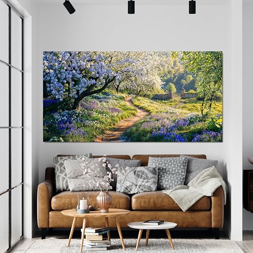 Canvas Wall Art Decor Modern Green Wall Art for Living Room Flower Tree Landscape Wall Art Prints Nature Trail Art Work for Wall Decor Artwork for Walls Kitchen Bedroom Office Decor 20" X 40" - color: XY-P, size: 40"L x 20"W