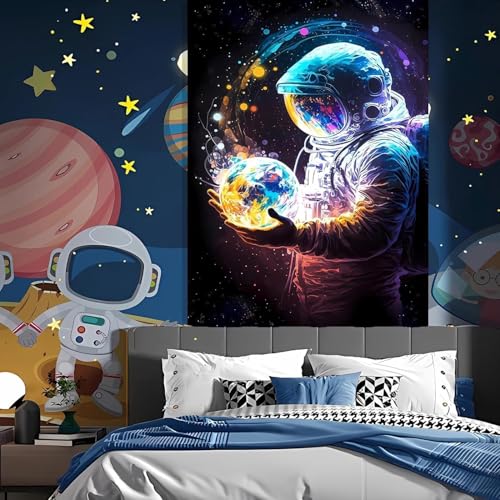 Atrippy Astronaut Space Tapestry for Bedroom, Galaxy Alien Poster Wall tapestries, Outer Spaceman Wall Hanging for Boys Men Guys, Anime Room Decor for Gamer Dorm Living Room College 28in×40in - color: Planet Astronauts, size: 40"L x 28"W