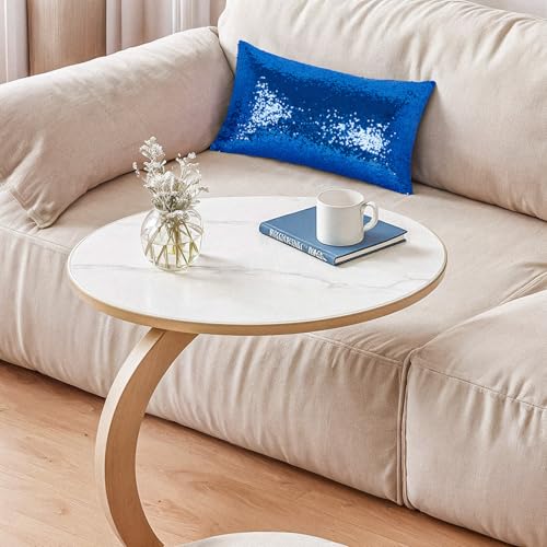ShinyBeauty Royal Blue Throw Pillow Covers 12X20 Inches Set of 2, Rectangle Pillow Cover, Glitter Fabric Sequin Blue Pillow Case for Couch,Sofa,Living Room Pillows Party Decorations - color: Royal Blue, size: 20" x 12" (Pack of 2)