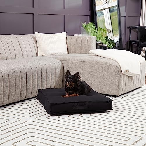 South Pine Porch Mila Square Tufted Pillow Style Dog Bed, Black, Small (24" x 24") - color: Black, size: Small (24" x 24")