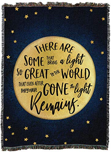 Pure Country Weavers There are Some Who Bring A Light So Great Blanket Moon and Stars - Sympathy Bereavement Gift Tapestry Throw Woven from Cotton - Made in the USA (72x54) - color: Light So Great Moon, size: 72" x 54"