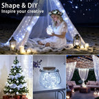 VOOKRY 32 Pcs Fairy Lights Battery Operated String Lights - 10 ft 30 LEDs Waterproof Silver Wire Mini Firefly Starry Moon Lights for DIY Crafts Wedding Party Table Centerpieces Christmas(Cool White) - color: Cool White, size: 32 Pack