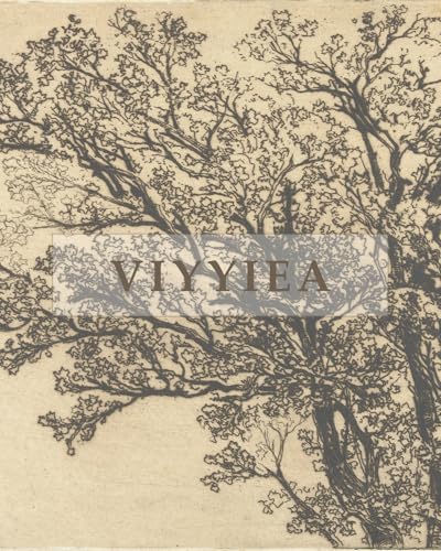 VIYYIEA Extra Large Canvas Wall Art 36x54 Inch Vintage Tree Sketch Landscape Hanging Scroll, Rustic Nature Wall Decor Oversized Artwork for Living Room Bedroom Above Sofa - color: Still Branches