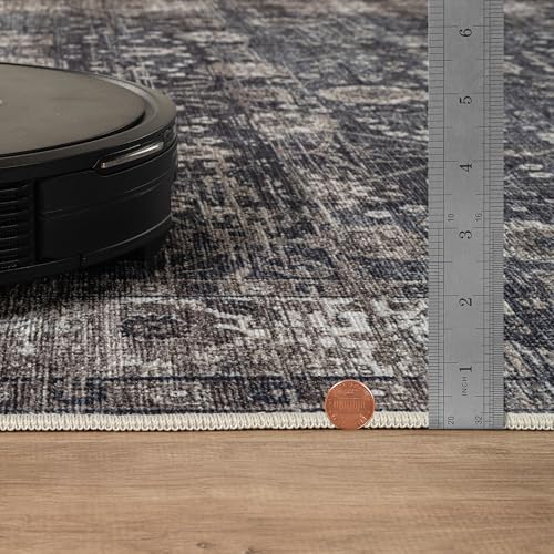 Bloom Rugs Washable Non-Slip 5' x 7' Rug - Black/Brown Traditional Area Rug for Living Room, Bedroom, Dining Room, and Kitchen - Exact Size: 5' x 7' - color: Black / Brown, size: 5' x 7' (Rectangular)