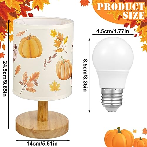 VIHOSE Fall Autumn Bedside Lamp Thanksgiving Pumpkin Table Harvest Lamp Vintage Decorations Lampshade for Table Living Room Dorm Home Office - style: Pumpkin