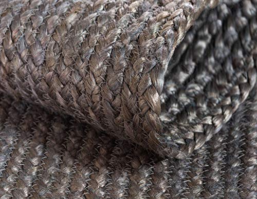 Unique Loom Braided Jute Collection Area Rug - Dhaka (2' 7" x 6' 1" Runner, Gray) - color: Grey, size: 2'7" x 6'1" (Runner)